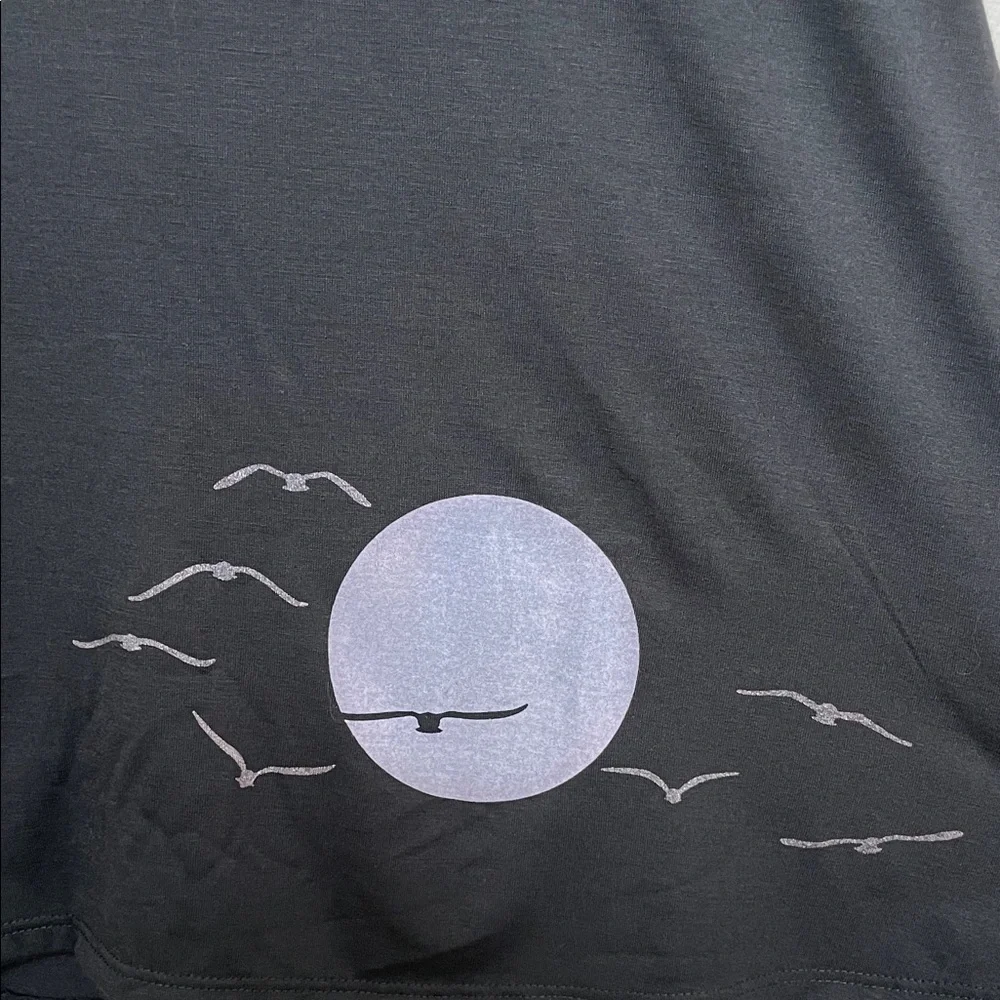 Chic Black A-Line Skirt with Moon Graphic Zoeslollipop